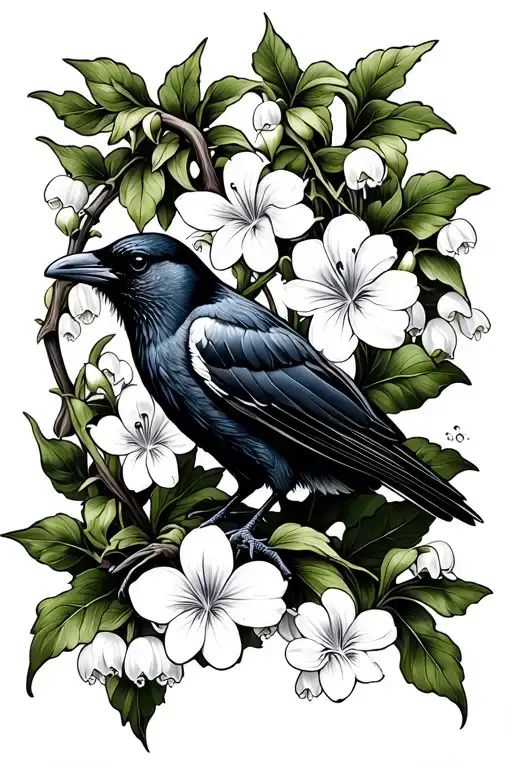 Crow Flower On Vines Lilly Of The Valley