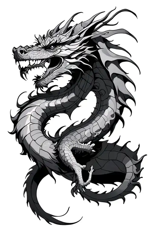 Dragon In And Out Of Skin Upper Arm