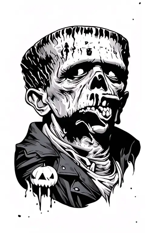 Halloween Sleeve With Frankenstein