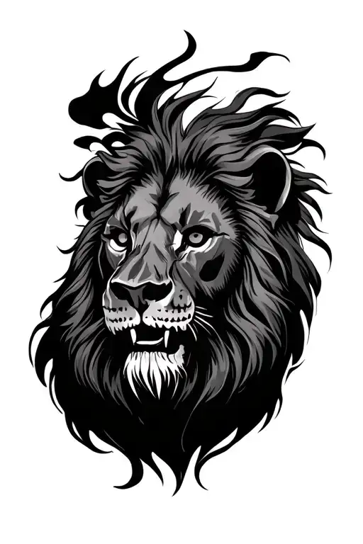 Lion Face And Skeloton Fingers