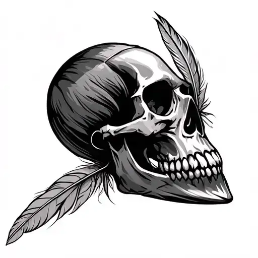 Skull And Feathers