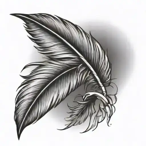 Feather Tattoo Saying Light As A Feather Stiff As A Board
