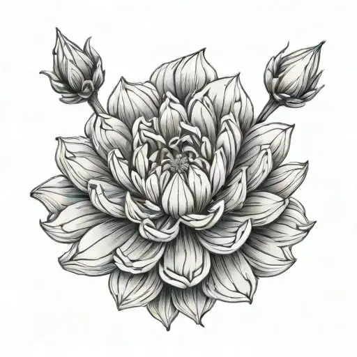 Dainty Tattoo Of Crysanthemum Flower