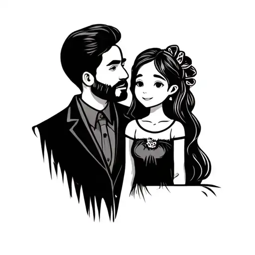 Cartoon Lemon Father And Daughter