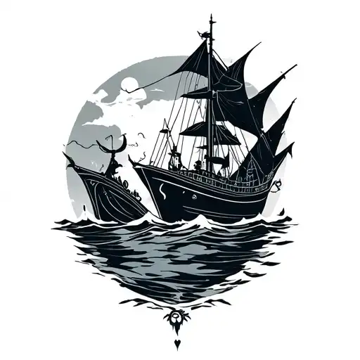 Thin Line Jouney To Atlantis Disney Movie Tattoo Design Inspired