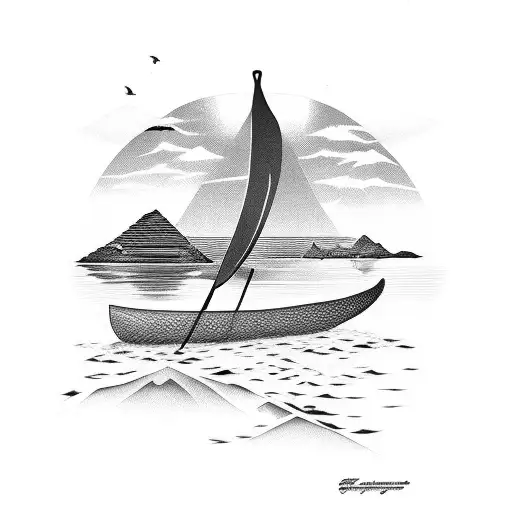 African Canoe On Water Shoulder Sleeve