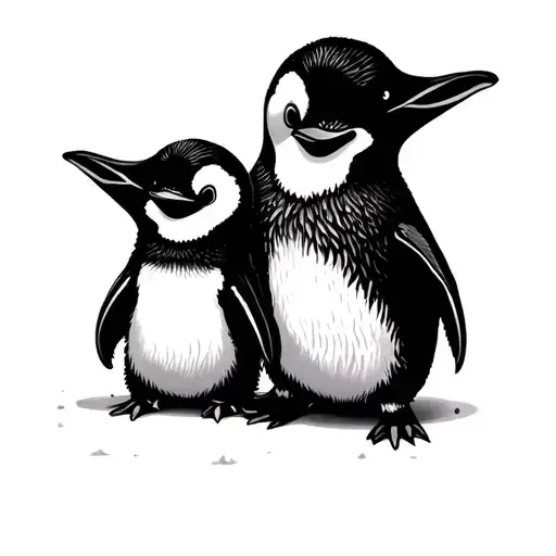 Dad Daughter Penguin