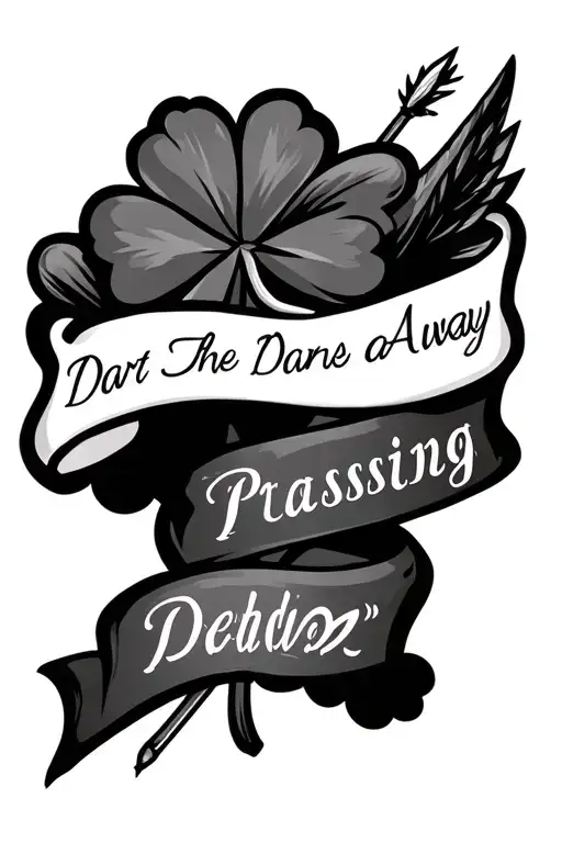 Dart For Dad Passing Away With The Name And Four Leaf Clover