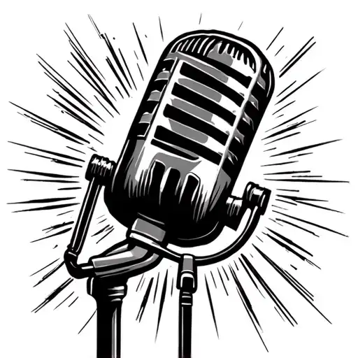 Microphone With Light Shining Out Of It In All Directions