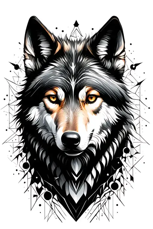 Wolf Pointillist Geometry Patterns