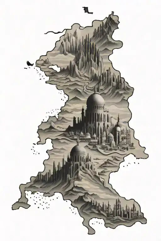 Travel Destinations Marked In Central Asia