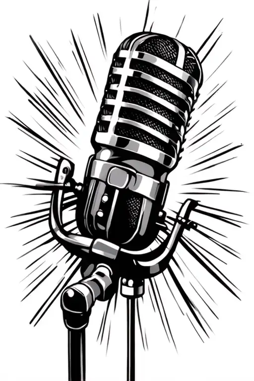 Microphone With Light Shining Out Of It In All Directions