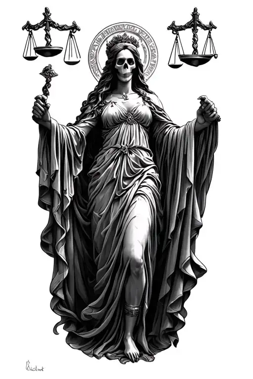 Roman Goddess Of Justice Ilustitia As Death