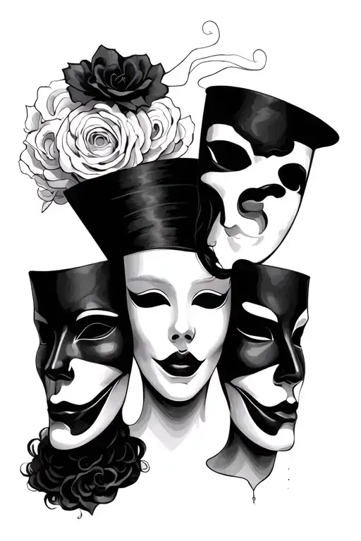 Lesbian And Theatre Masks