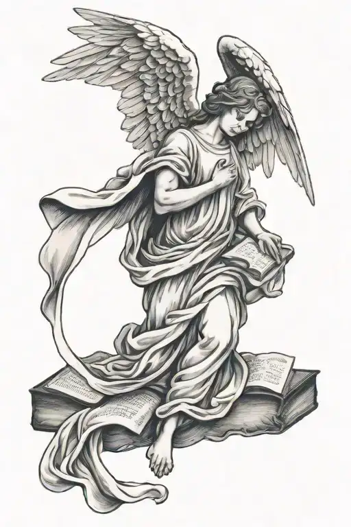 Angel With Bible Verse Intertwined