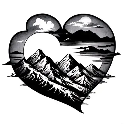 Mountain Line Heart