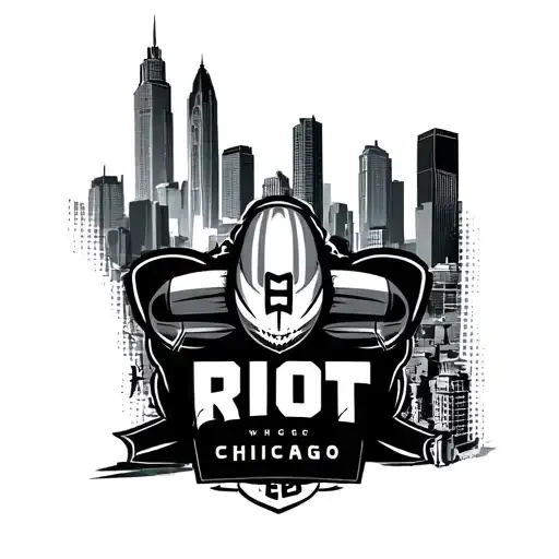 Chicago Riot Rugby Logo With Chicago Skyline