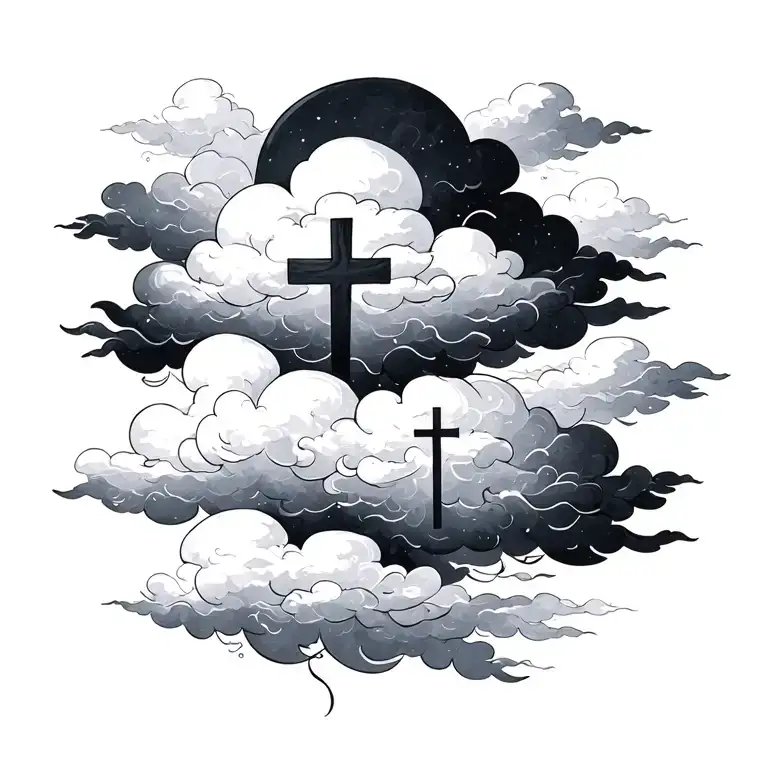 2 Clouds With Cross