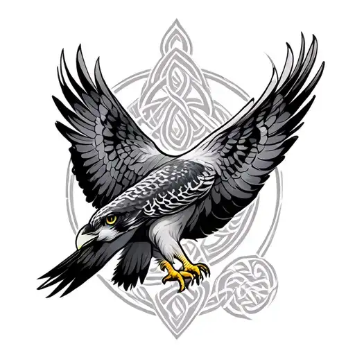 Peregrine Falcon Celtic Knot