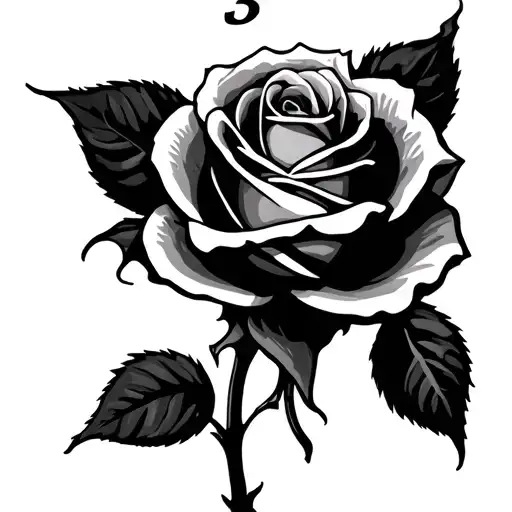 Rose With The Number 3