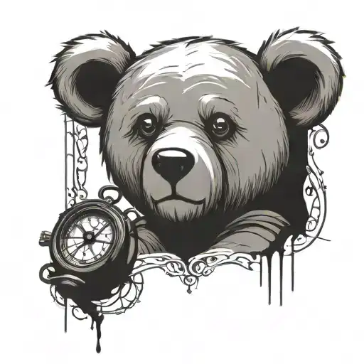 Teddybear Wearing Backpack Compass