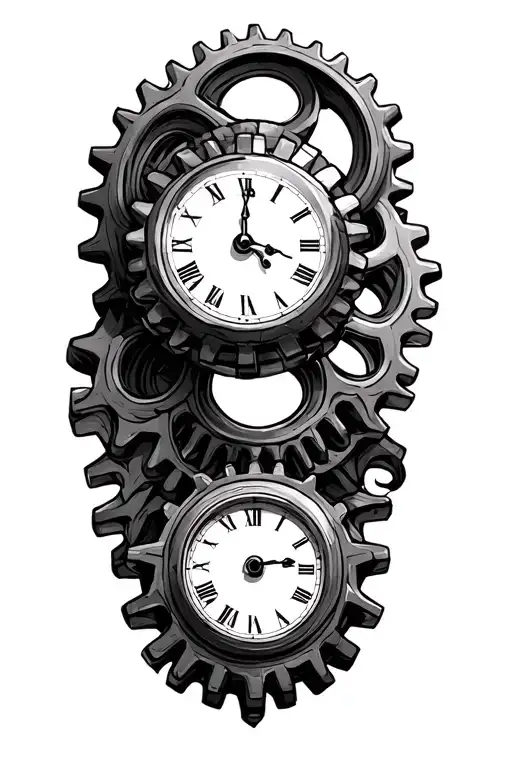 Clocks-gear-upgoing Stairs- Health- Optimism