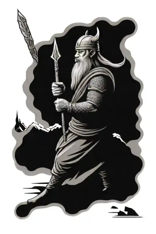 Viking Walking Path To Buddha Meditating