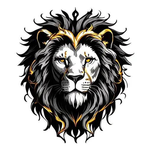 Anatomical Heart In Shape Of Lion Head Gold