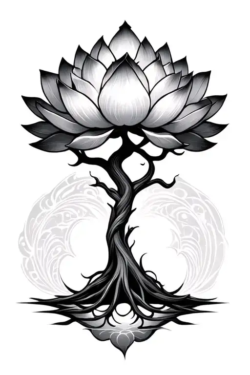 Lotus Tree Of Life Intertwined