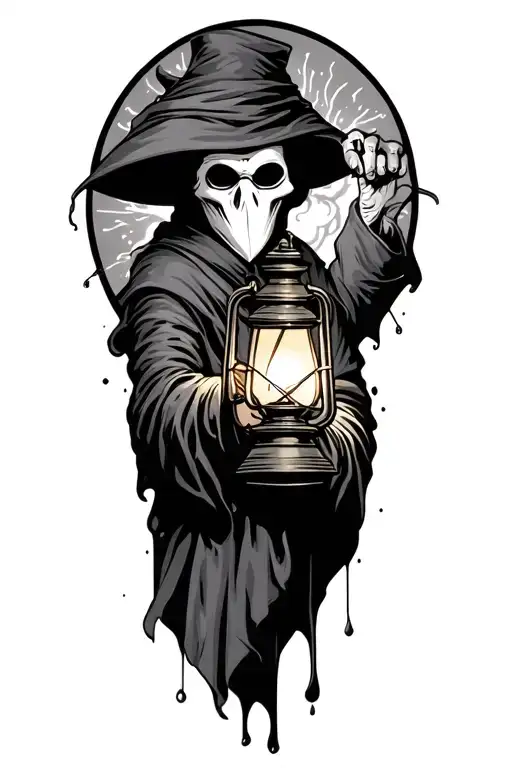 Plague Doctor Holding A Lantern
