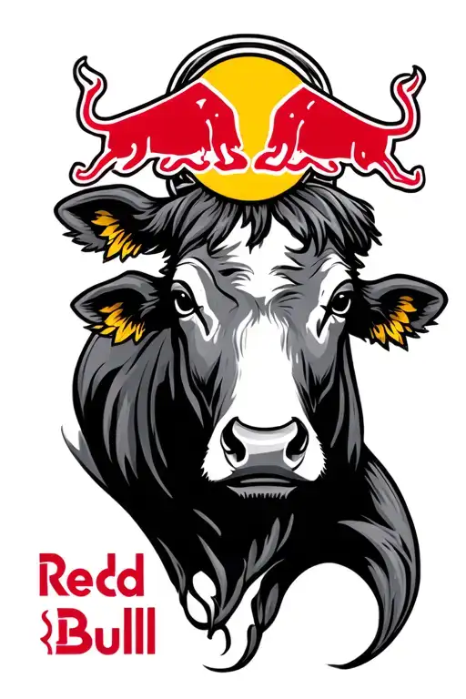 Red Bull Logo American Traditional Style