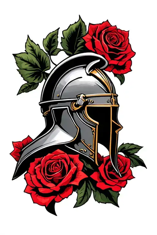 Gladiator Helmet With England Rugby Red Rose