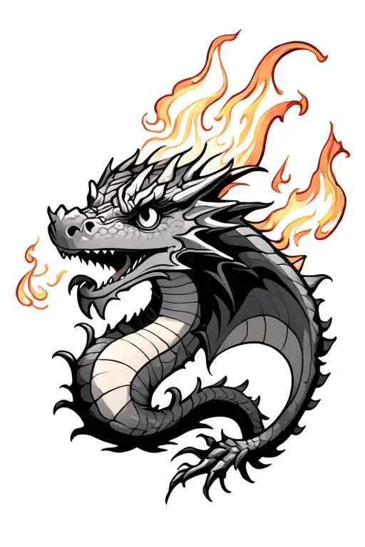 Cute Dragon Breathing Fire
