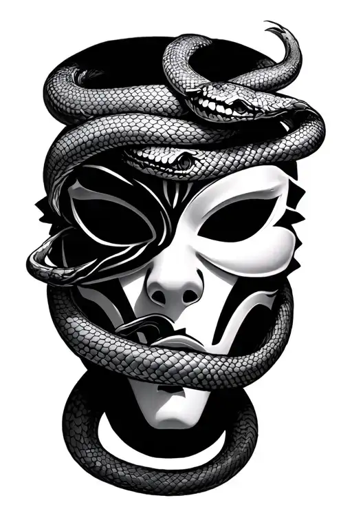 Hama Mask With Snake Wrapped