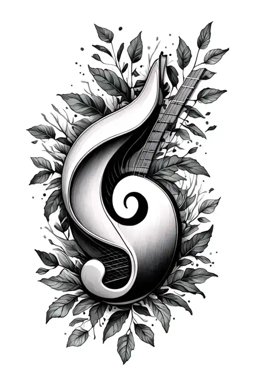 Music And Semicolon With Nature Inspired
