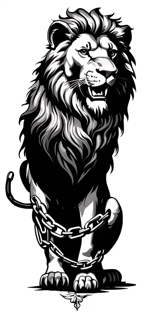 Lion And Chain And Kids Names
