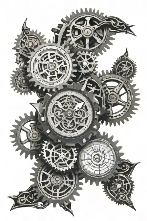 Steampunk Clock With 9 Gears