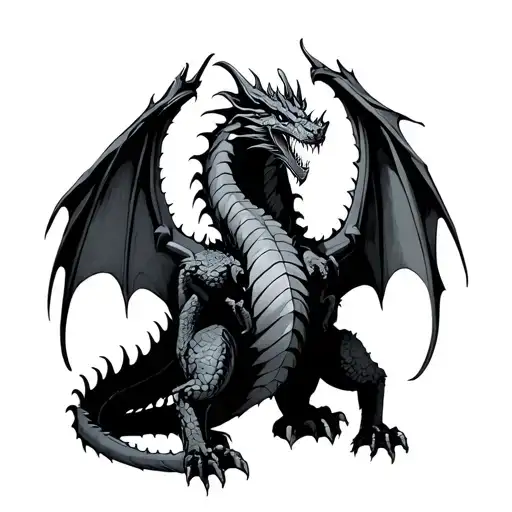 Dark Dragon Back Of The Dragon Wings Spread Flying Wings Rotten Torn Apart