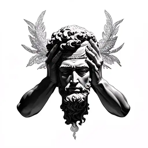 Male Statue Holding A Head