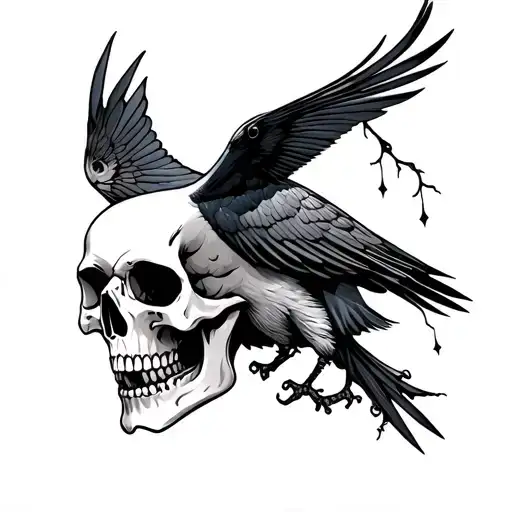 Skull And Bird