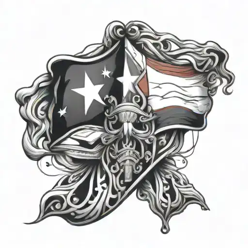 Abstract Manati With Puerto Ricsn Flag Intertwined