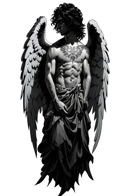 Male Fallen Angel With Wings