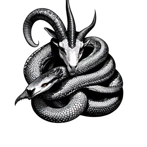 Capricorn With A Snake Wrapped