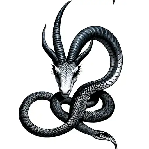 Capricorn With A Snake