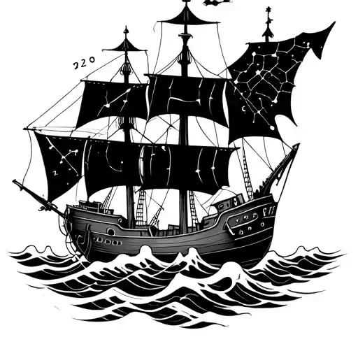 Aquarius Constellation Date Of Birth Waves Crashing Pirate Ship