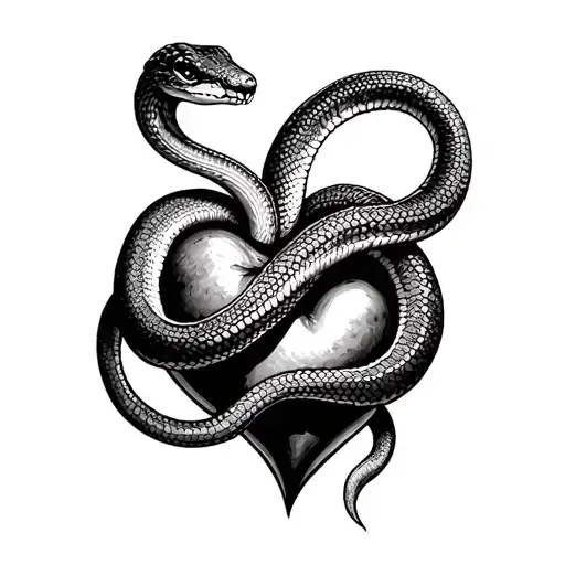 A Corn Snake Wrapped Around A Heart