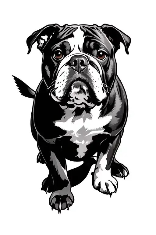 Small Bulldog And Some Bird