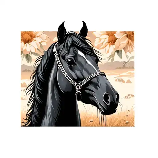 Horse Desert Floral Western