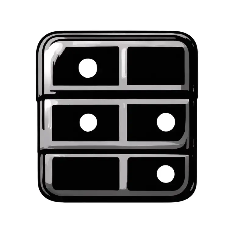 Domino Piece With Two Dots At One End And Three At The Other