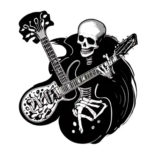 Snack Skeleton With Soloist Guitar